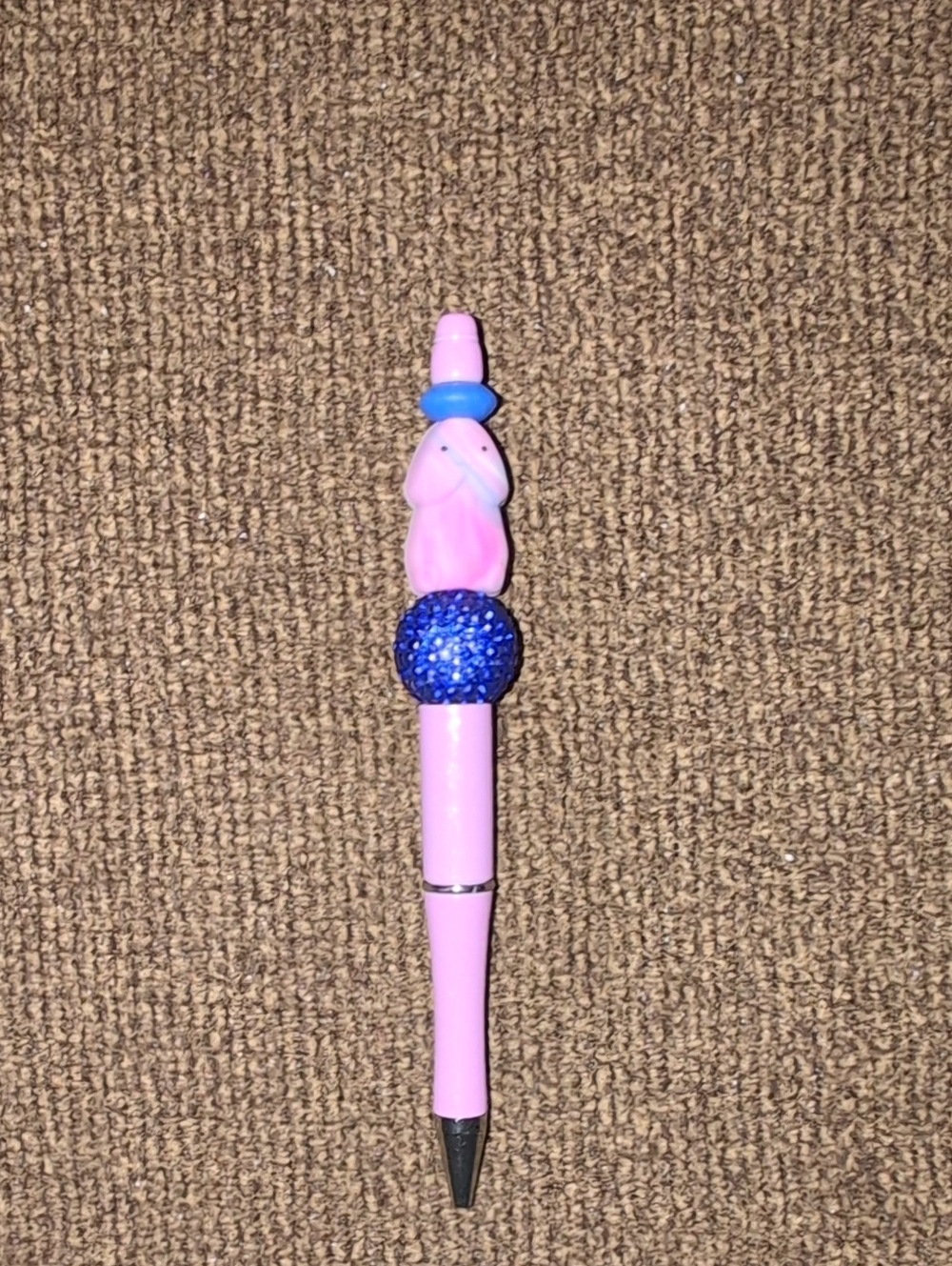 Cute Beaded Richard Ballpoint Pen with Blue/ Purple Colors New
